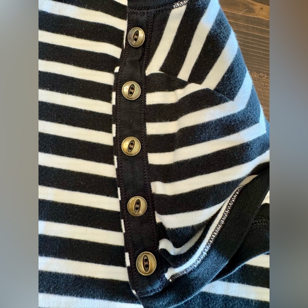 Lauren Ralph Lauren Navy and White Striped Short Sleeve Tee - Picture 5 of 9